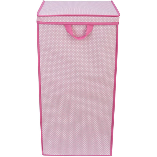 Tall Nursery Clothing Hamper Barely Pink Polka Dot