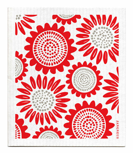 SWEDISH DISHCLOTH - SUNFLOWER - RED