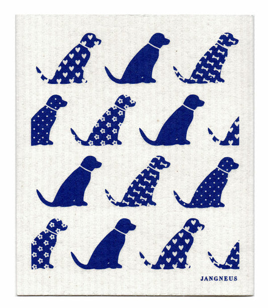 SWEDISH DISHCLOTH - DOGS - BLUE