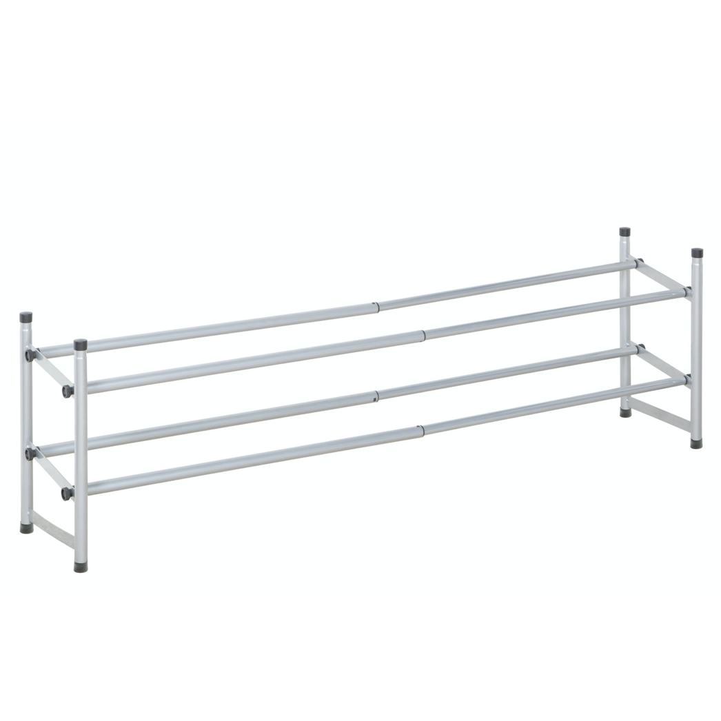 Silver Stacking Telescoping Shoe Rack