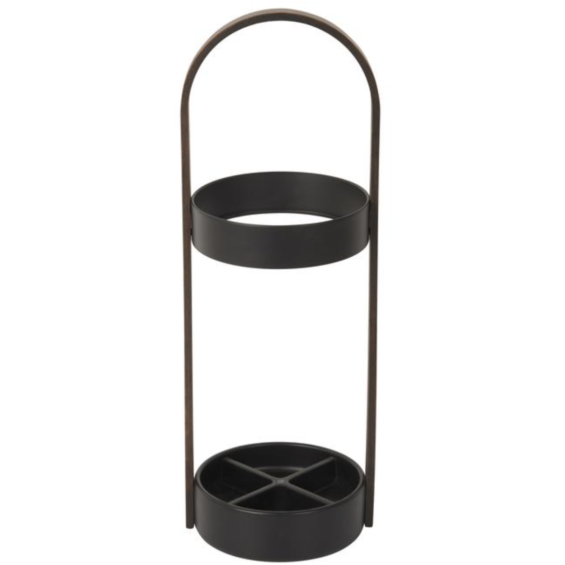 HUB UMBRELLA STAND BLACK / WALNUT