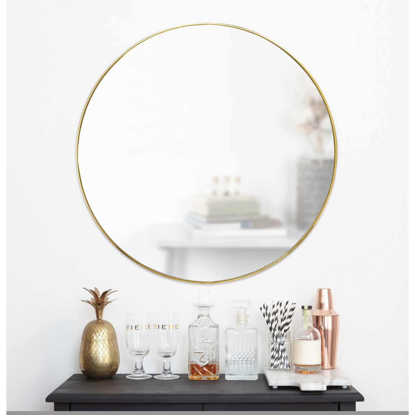 Hubba Mirror 34" Brass