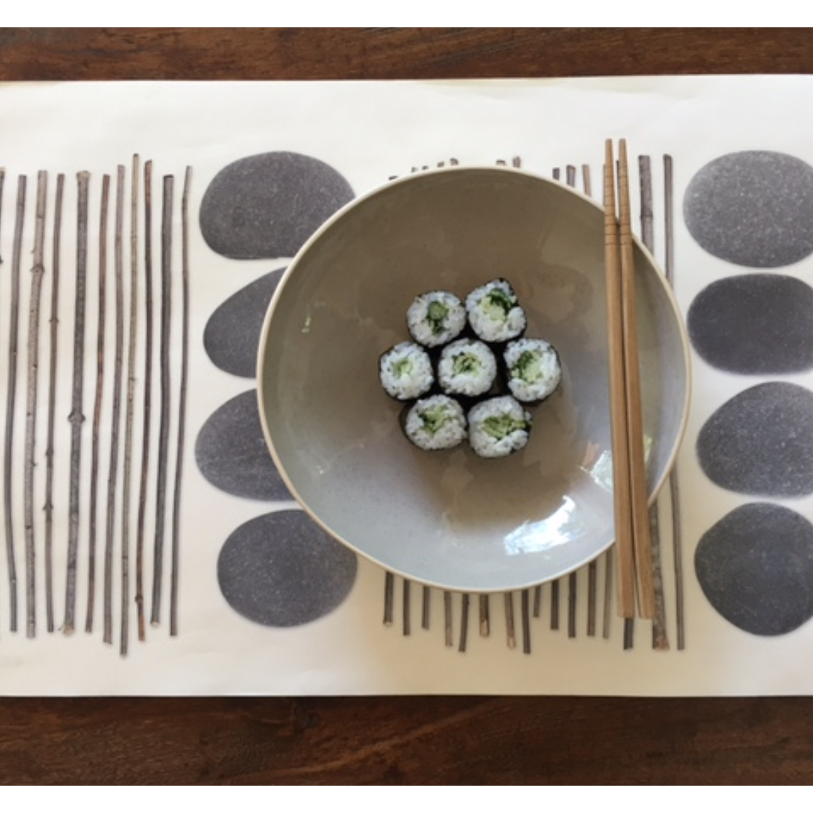 Bamboo &  Rocks  Paper Placemats