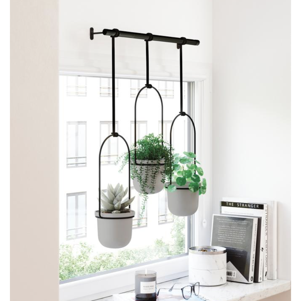TRIFLORA HANGING PLANTER GREY/BLACK