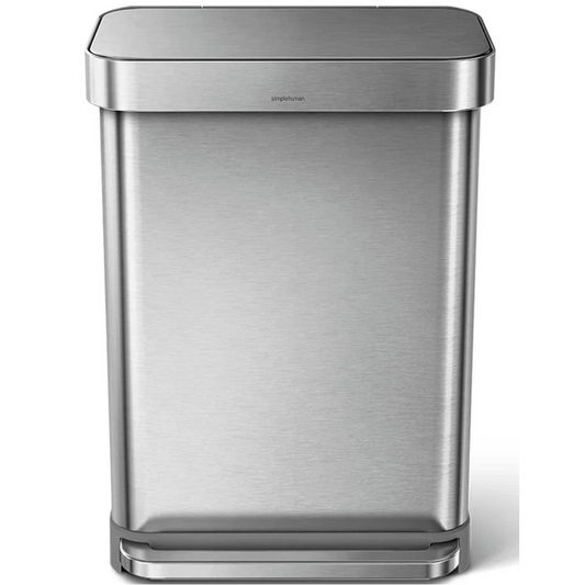 55L Rectangular Step Can with S/S  Lid &  Pocket Liner