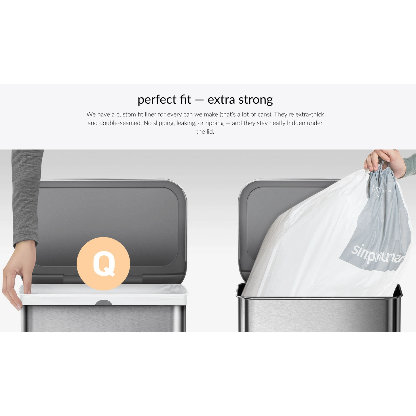 55L Rectangular Step Can with S/S  Lid &  Pocket Liner