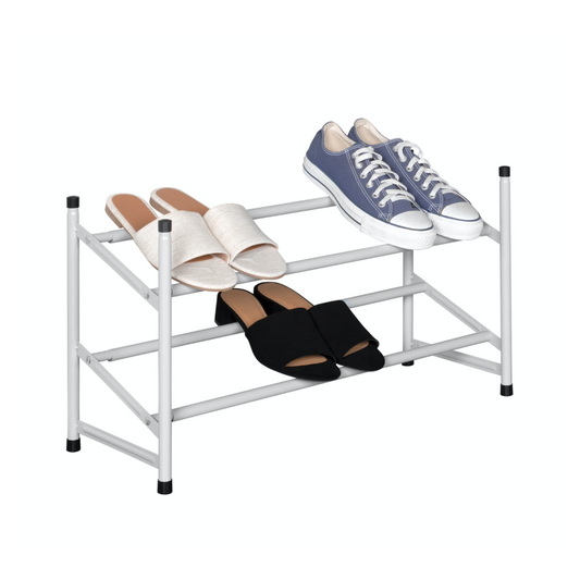 Stacking and expanding shoe rack matte grey