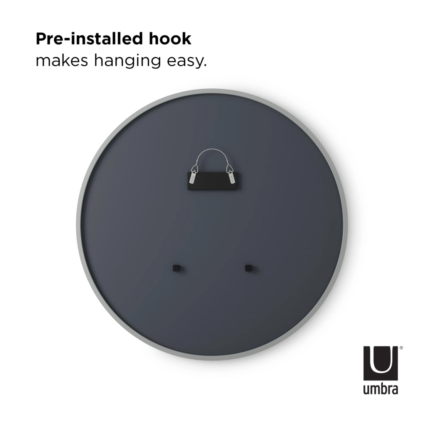 Hub Wall Mirror 37" Grey