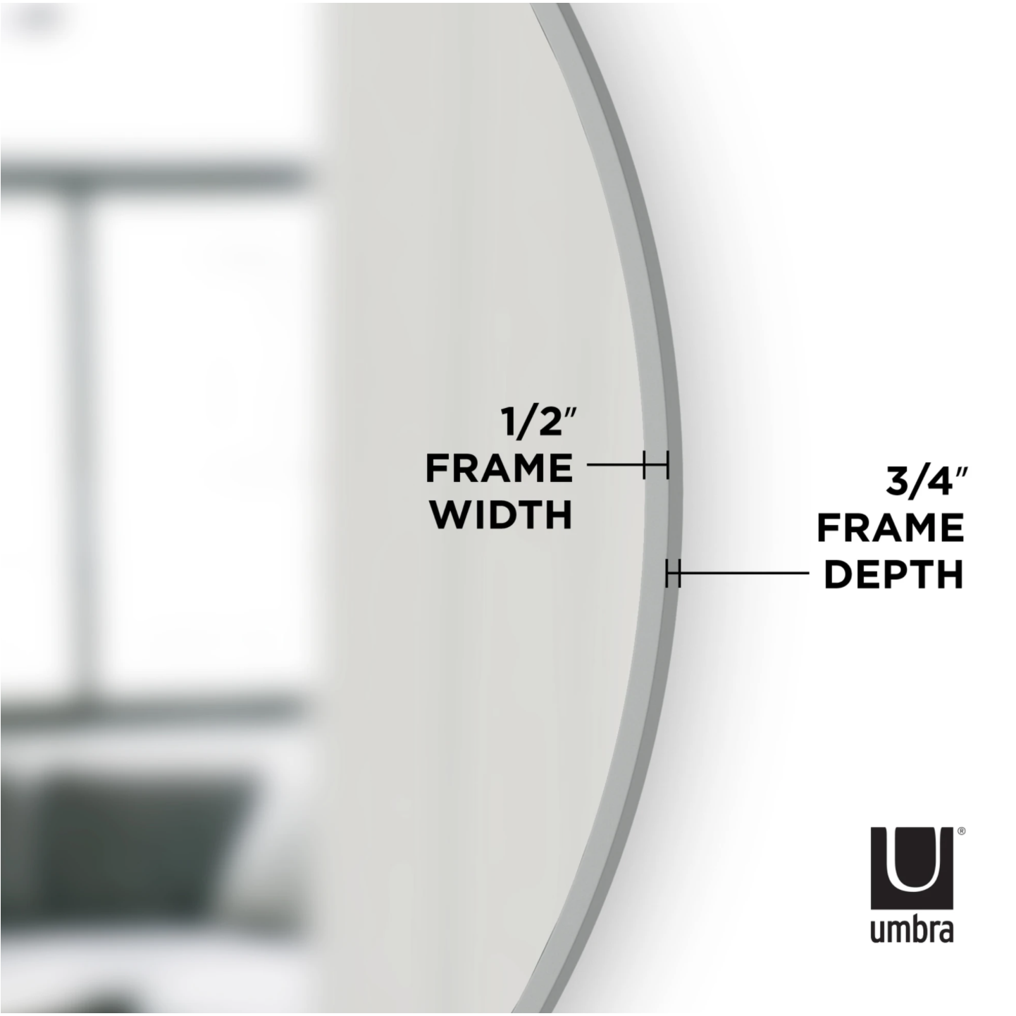 Hub Wall Mirror 37" Grey