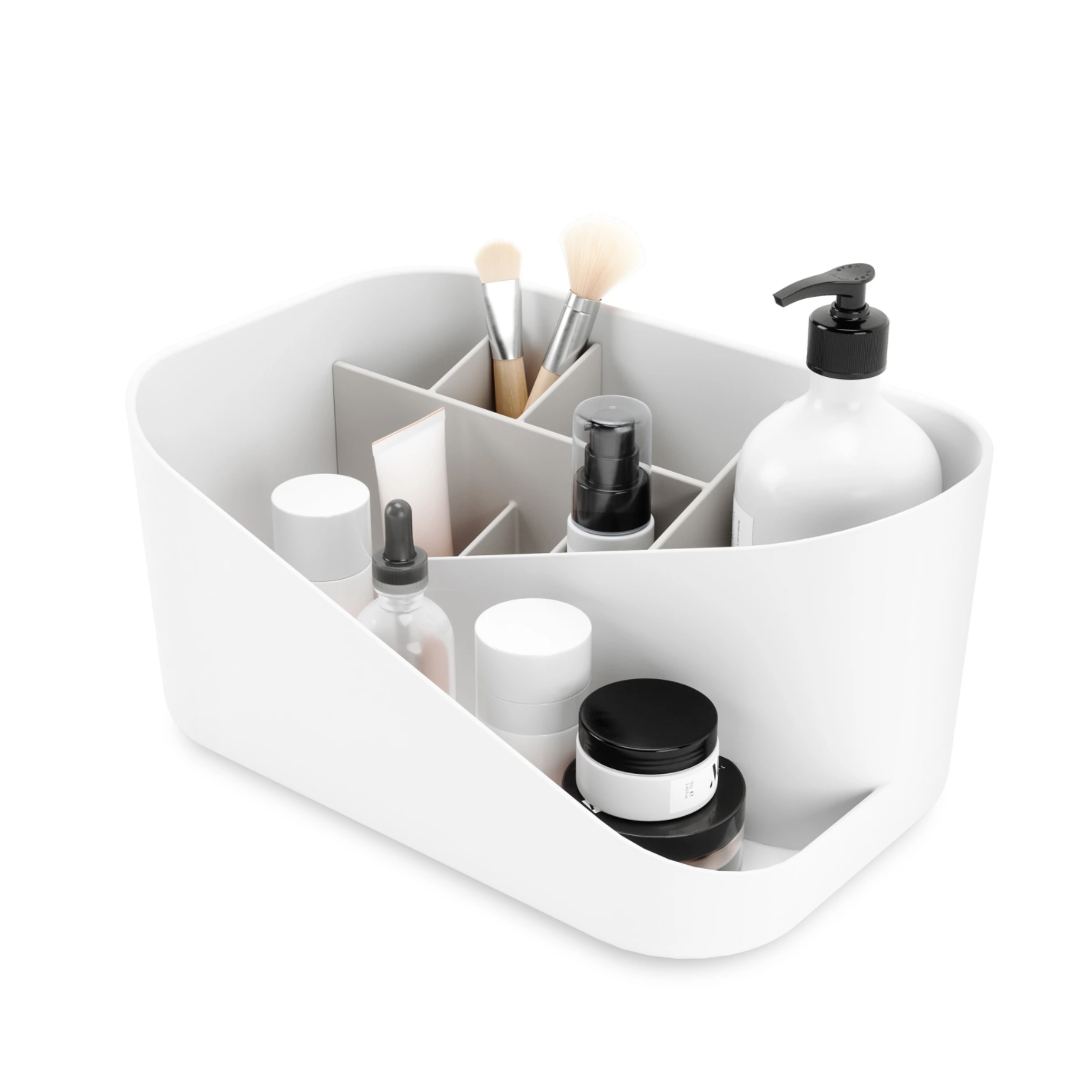 GLAM COSMETIC ORGANIZER WHITE & GREY