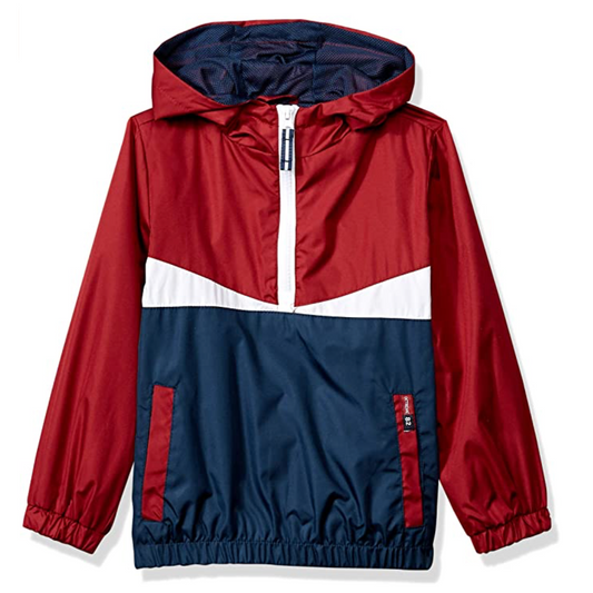 Chaqueta de lluvia Vino con azul