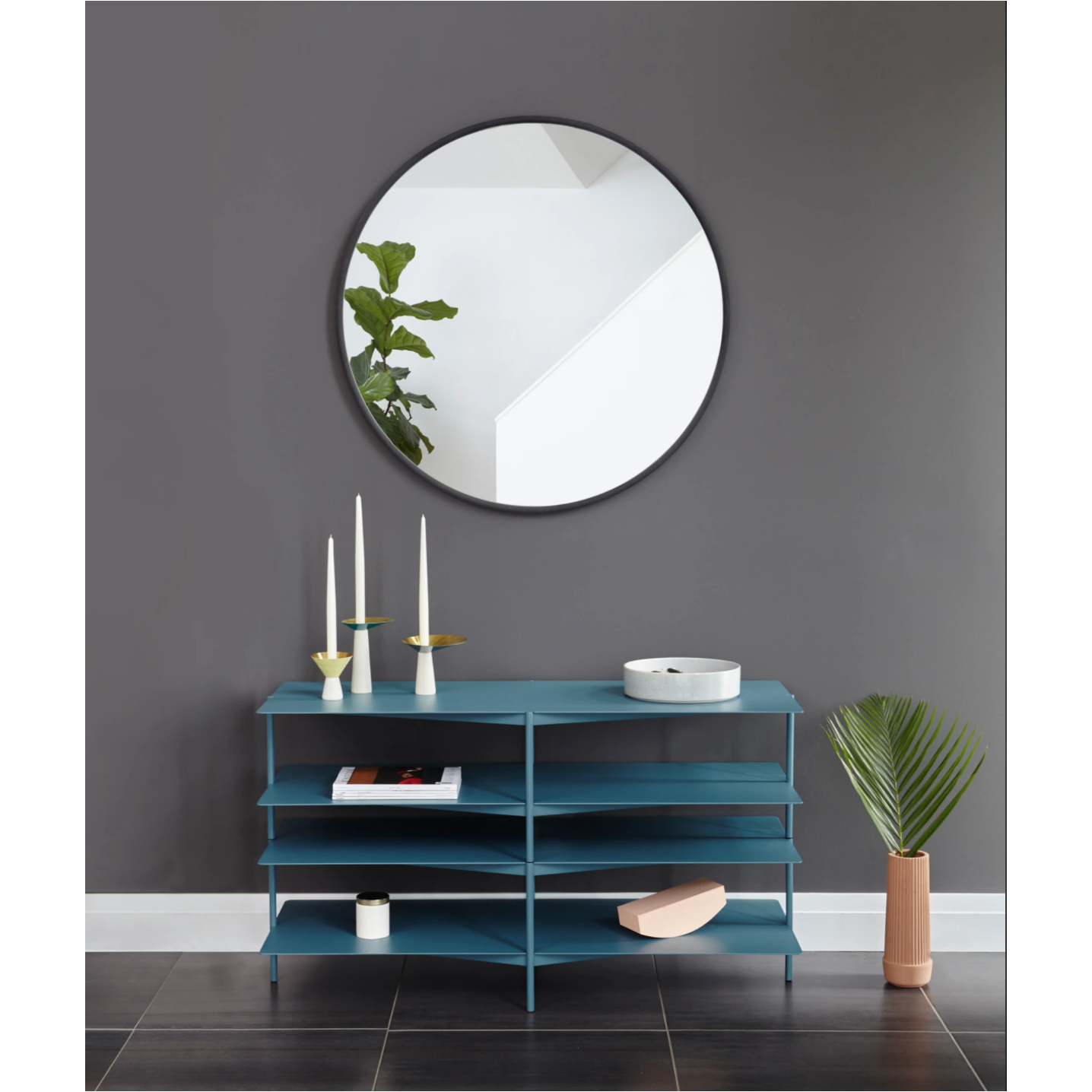HUB WALL MIRROR 37" BLACK