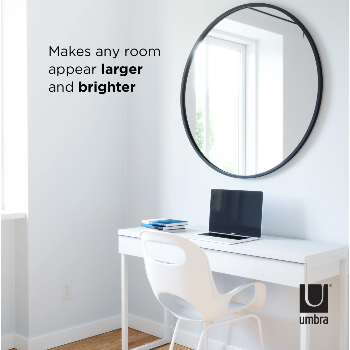 HUB WALL MIRROR 37" BLACK
