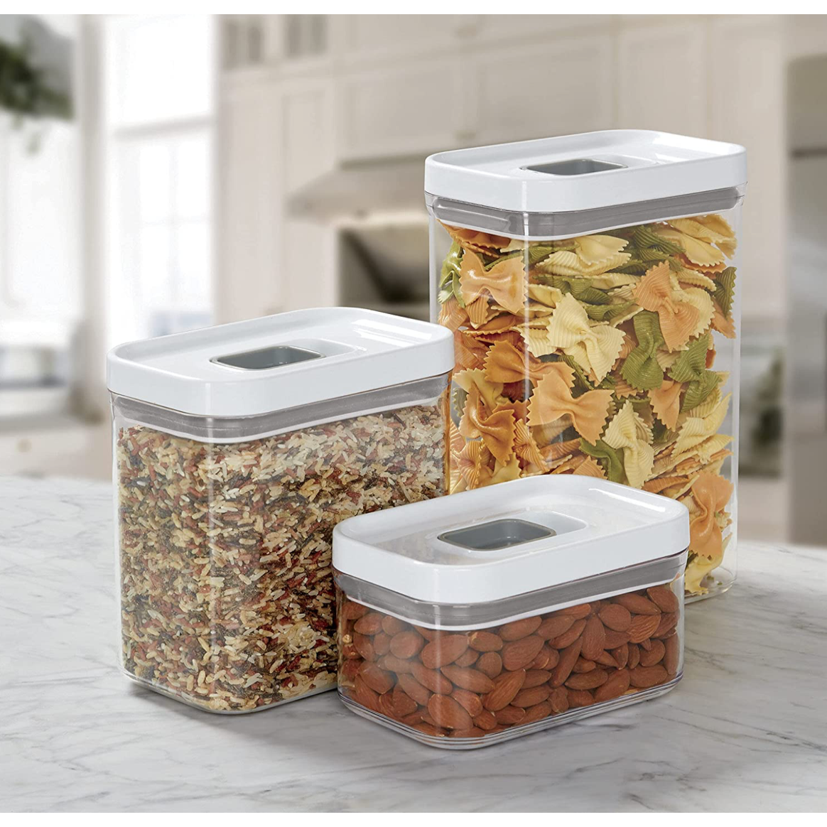 Set of 3  Rectangular Clear Storage Containers