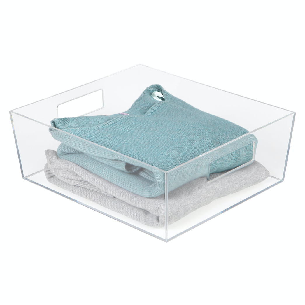 Set of 2 Clear Shallow totes