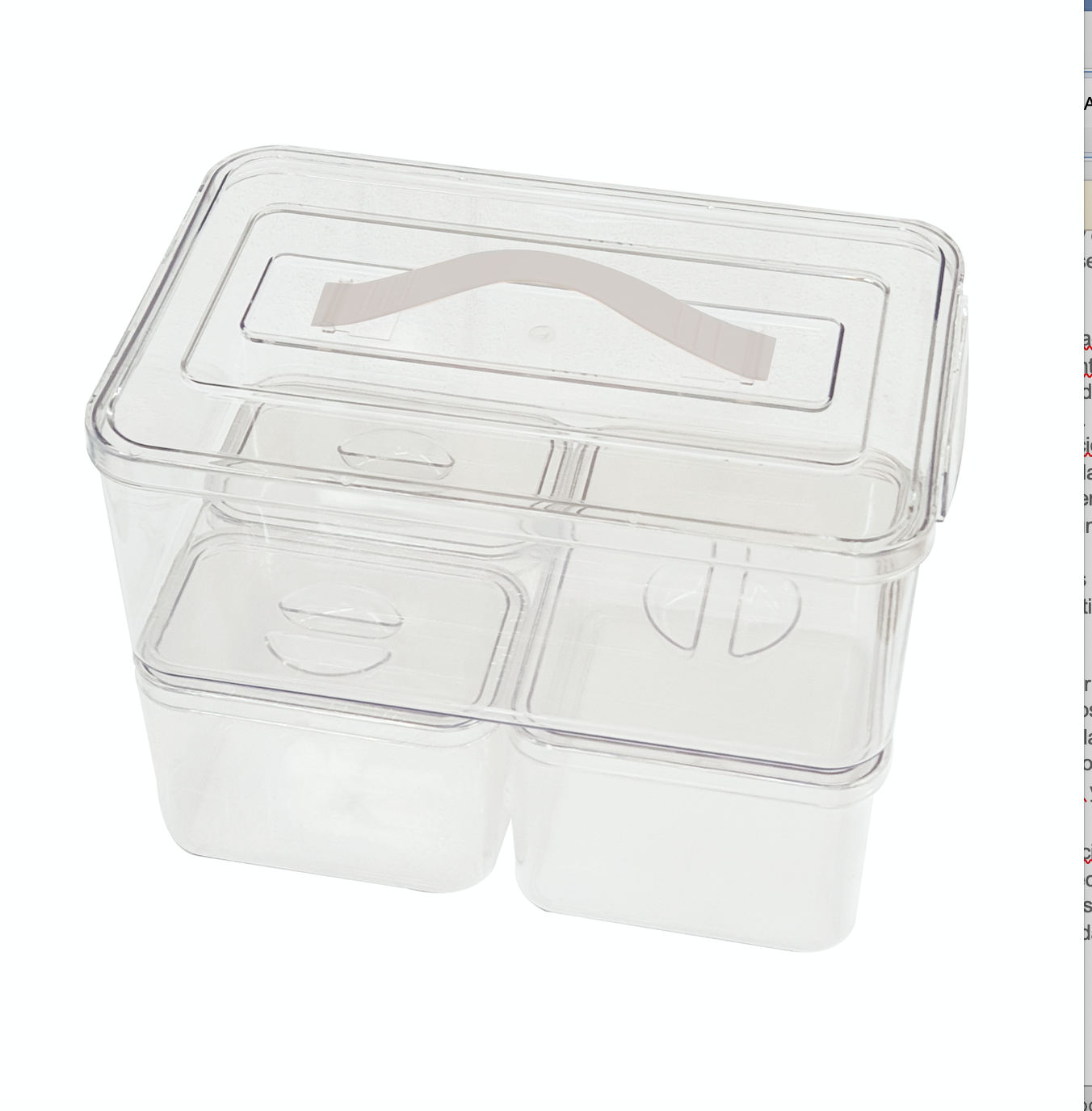 Set of 4 Storage boxes clear/grey