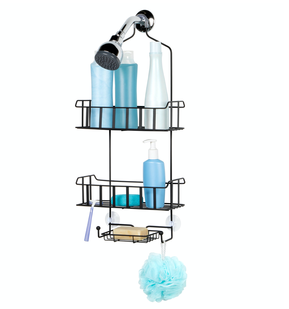 2 SHELF SHOWER CADDY MATTE BLACK