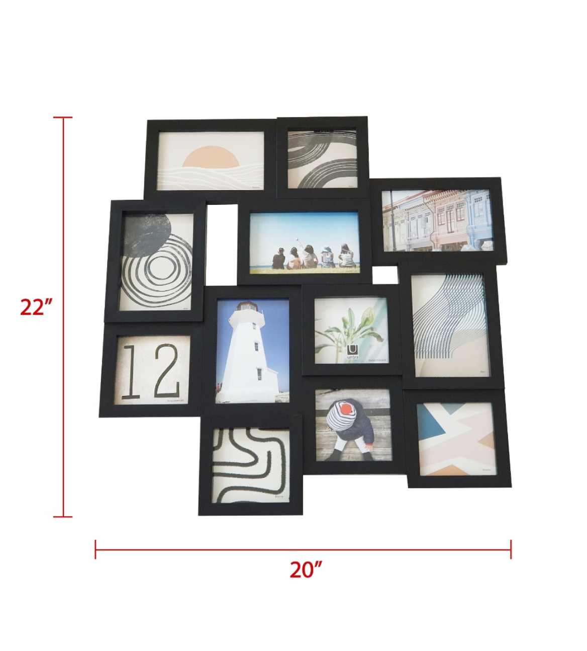 12 PICTURES PHOTO DISPLAY BLACK