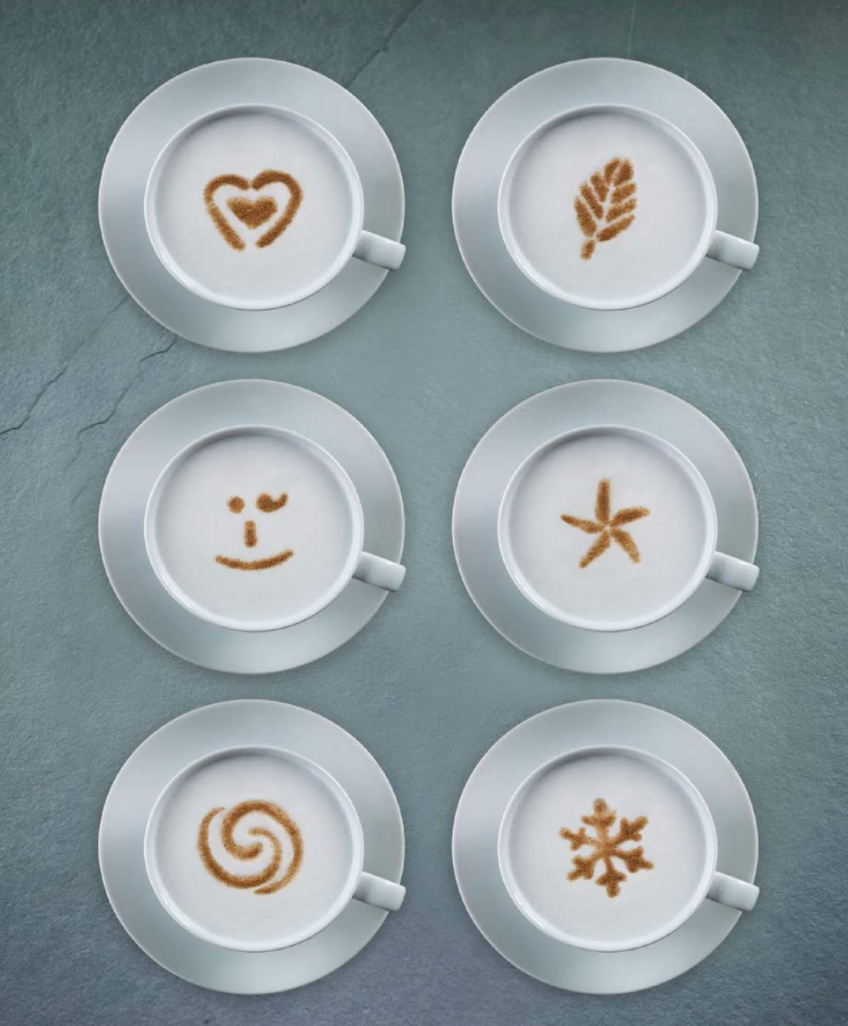 AEROLATTE CAPPUCCINO ART STENCILS Set 6