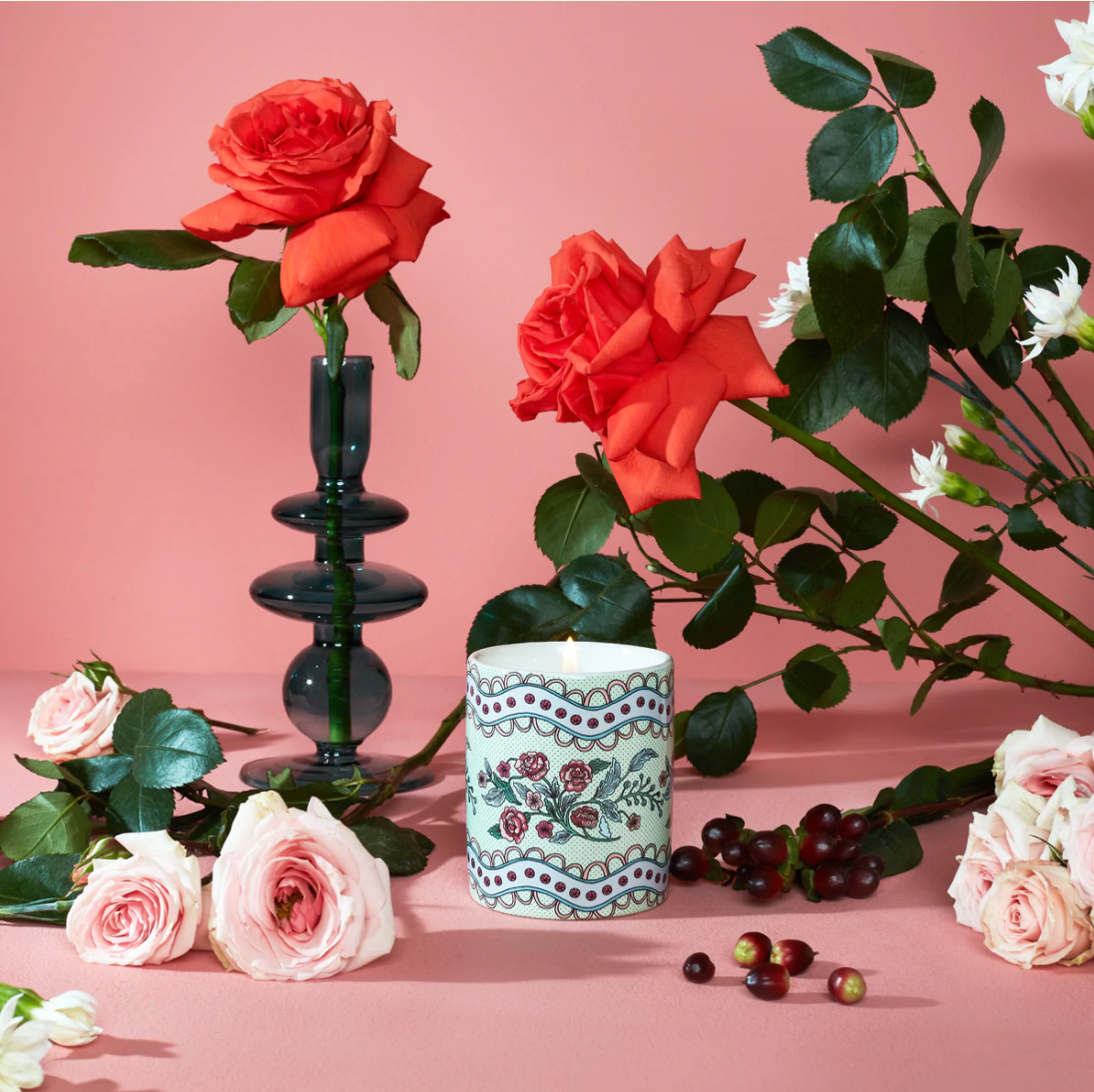 La Roseraie large Ceramic Jar Candle