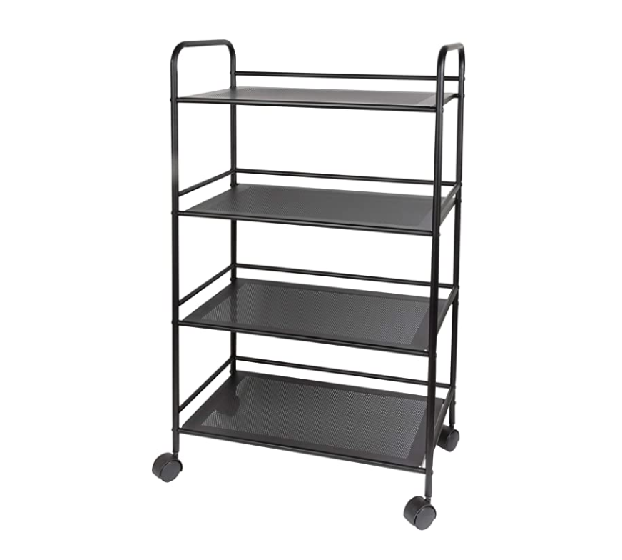 4 Tier Rolling Cart  Black