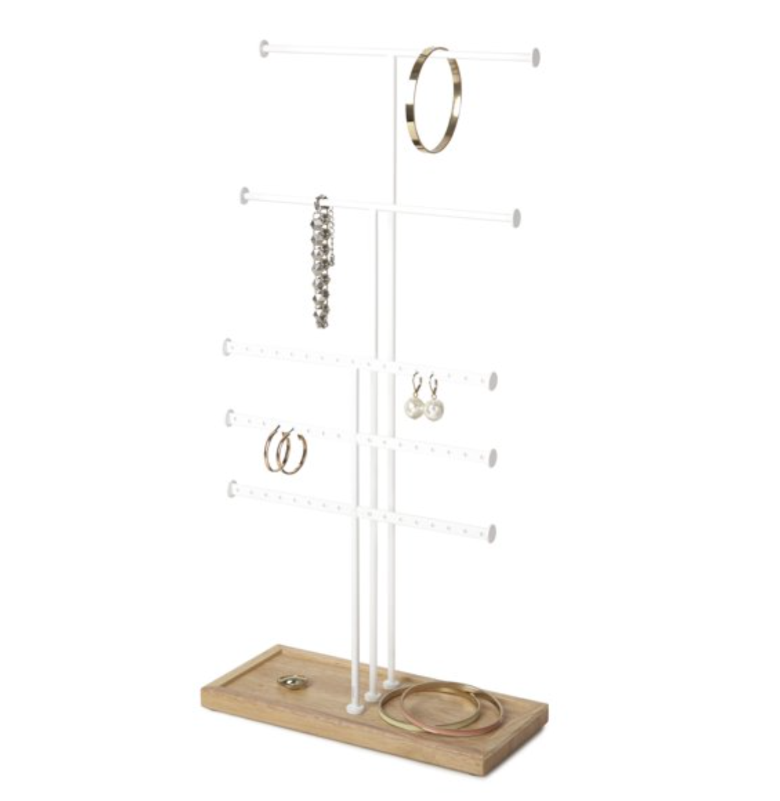 TRIGEM 5 JEWELRY STAND WHITE/NATURAL