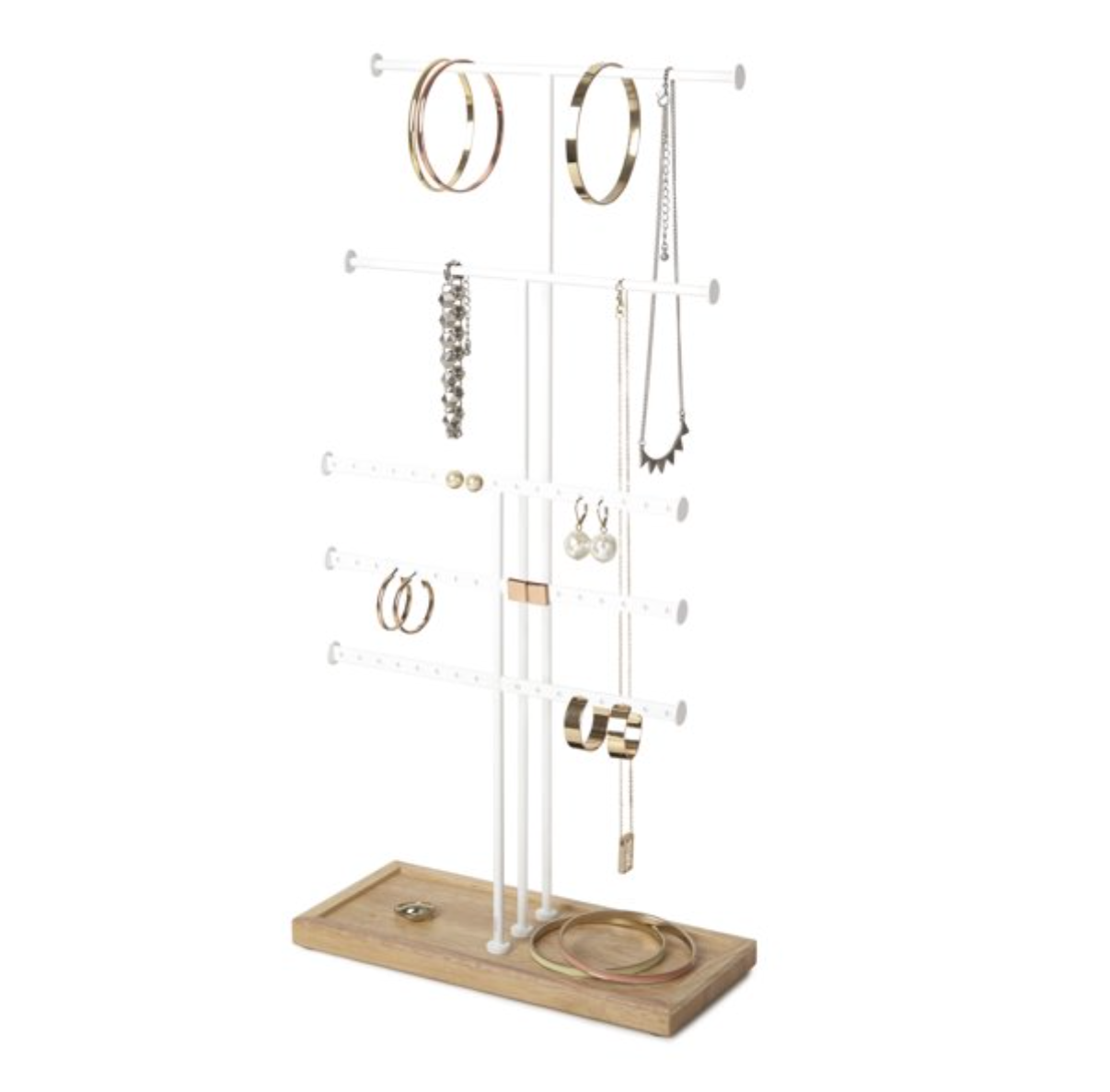TRIGEM 5 JEWELRY STAND WHITE/NATURAL