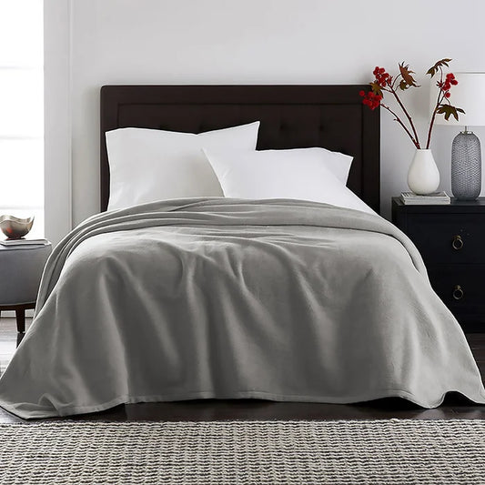 Solid Shiny Velvet Blanket Dark Grey