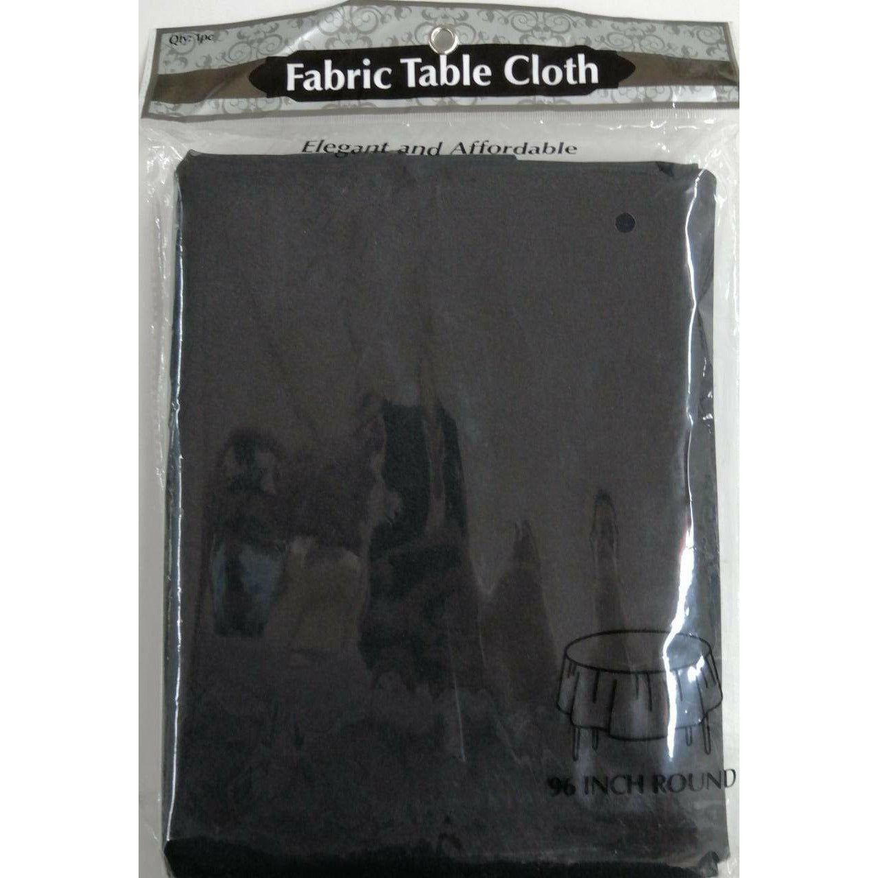 Fabric Table Cloth Black 96"