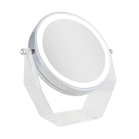 Acrilic stand with LED 1x/8x Satin Nickel Head
