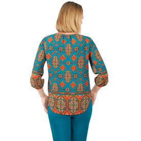 Blouse Teal Multi - Ruby Rd.