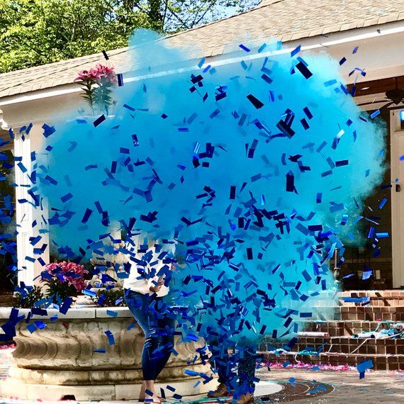 12" BLUE GENDER REVEAL CONFETTI AND POWDER CANNON