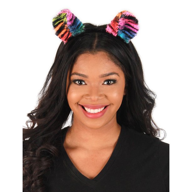 Neon Rainbow Tiger Ears Headband