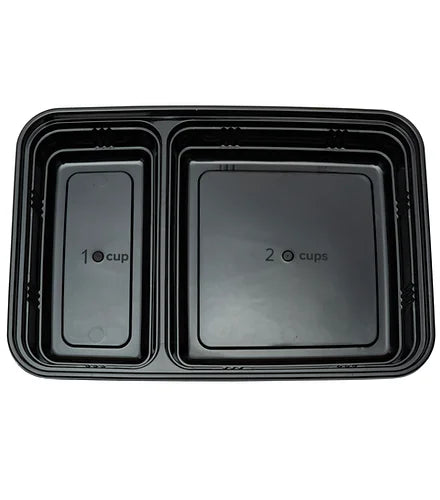 Meal Prep Container Rectangle 1&2 Compartment - Set Of 8
