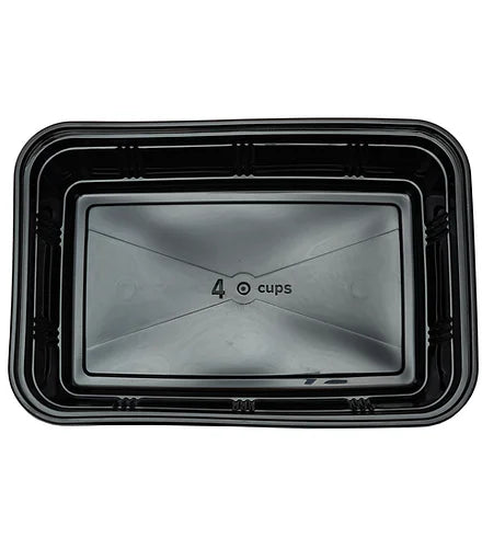 Meal Prep Container Rectangle 1&2 Compartment - Set Of 8