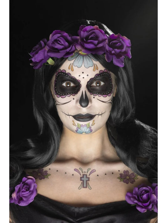 Day of the Dead Face Tattoo Transfers Kit