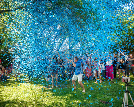 12" BLUE GENDER REVEAL CONFETTI AND POWDER CANNON