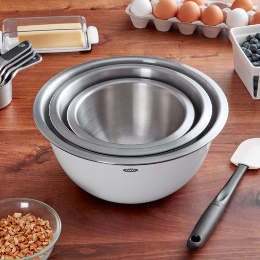 OXO GG 3 PC STAINLESS STEEL MIXING BOWL SET