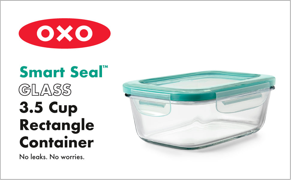 OXO Good Grips 3.5 Cup Smart Seal Glass Rectangle Container