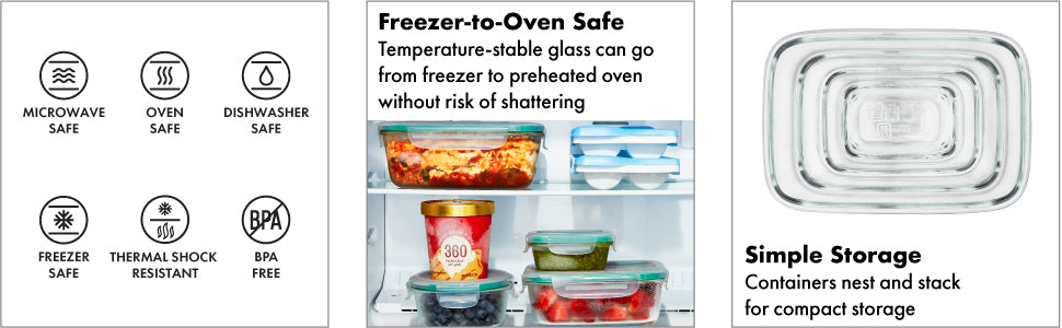 OXO Good Grips 3.5 Cup Smart Seal Glass Rectangle Container