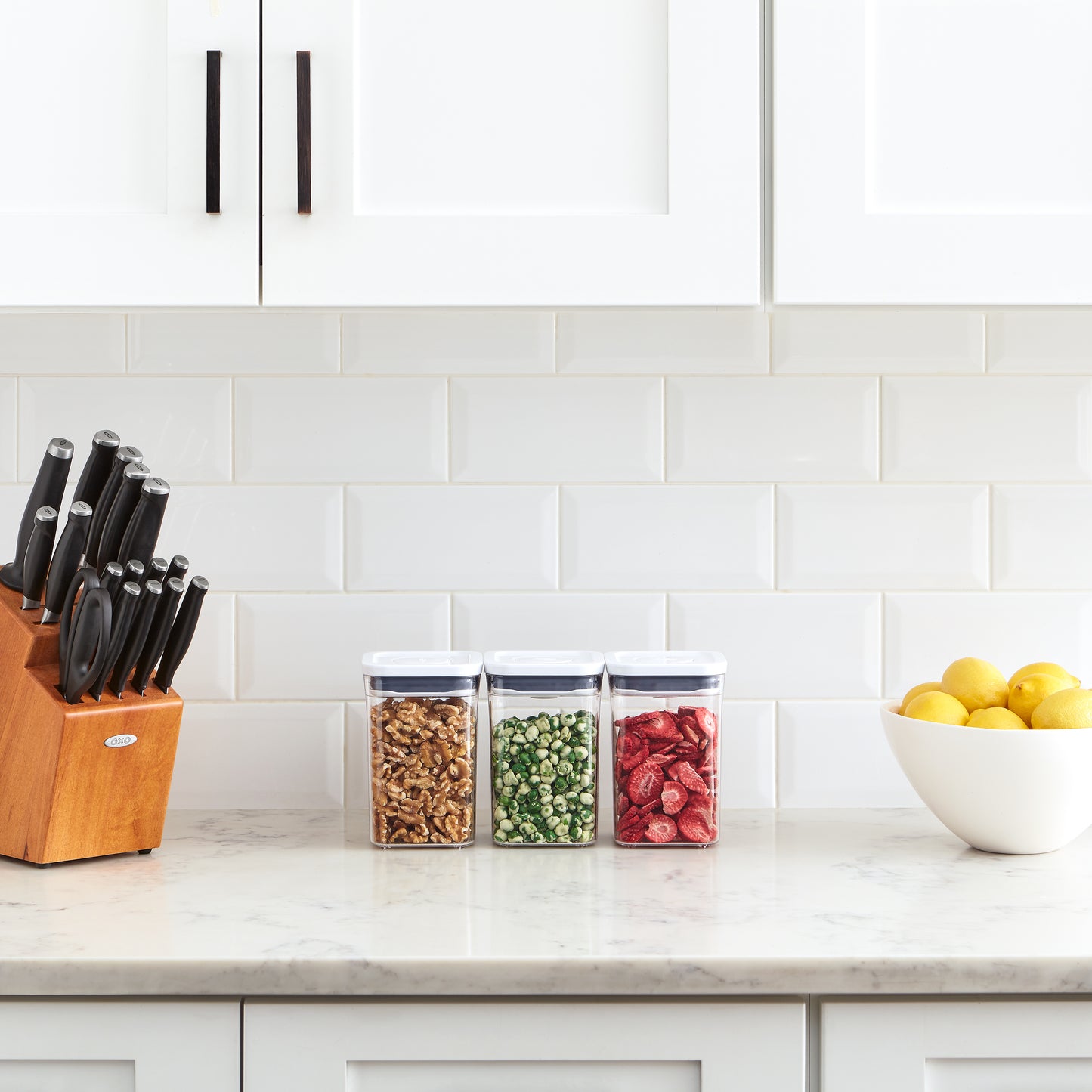 OXO GG 3-PC SMALL SQUARE SHORT POP CONTAINER SET