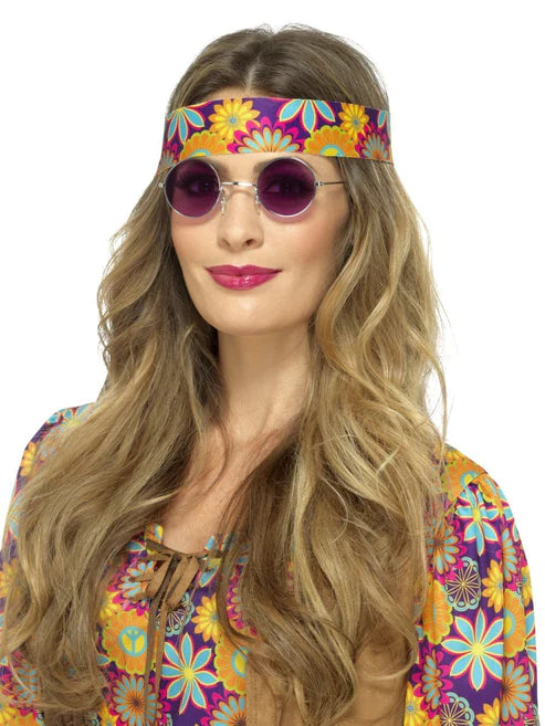 Gafas hippies, moradas