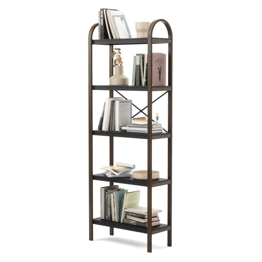 Bellwood Freestand Shelf 5 Tier Black/Walnut