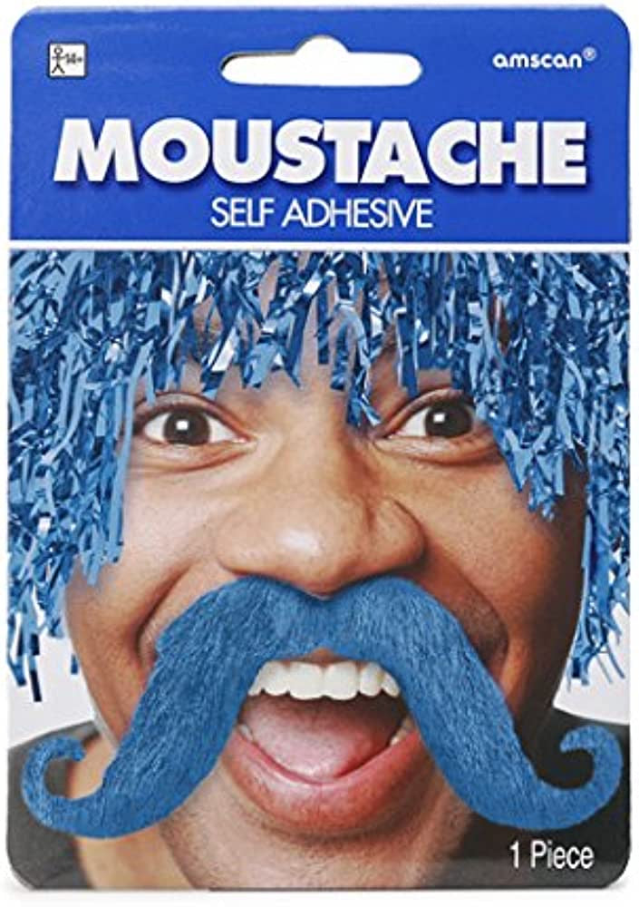 Self-Adhesive Blue Moustache