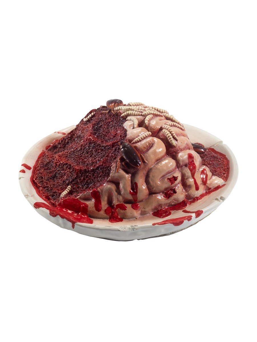 LATEX GORY GOURMET ROTTING BRAIN PLATE PROP RED