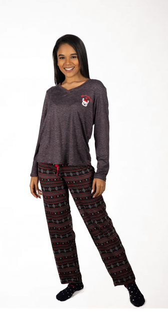Soft cuddles pajama set Dark grey feliz naughty dog