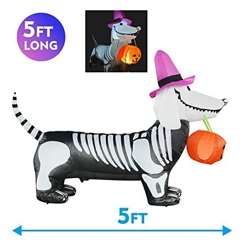 5FT  Length Inflatable Skeleton Dog Blow Up