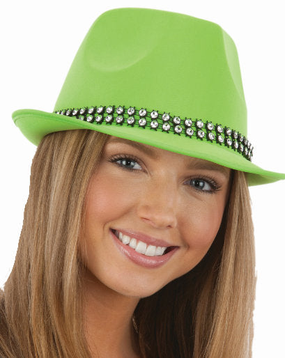 Satin Fedora Cotton Hat W/ Straw Up Brim