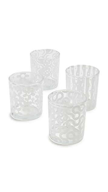 Dusen Pattern Glasses (white)