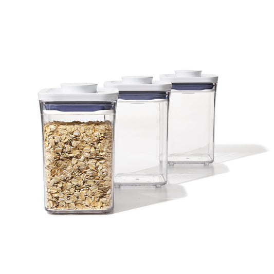 OXO GG 3-PC SMALL SQUARE SHORT POP CONTAINER SET